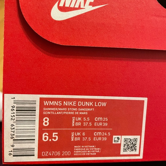 Nike Dunk Low Terry Swoosh W8 - Picture 8 of 8